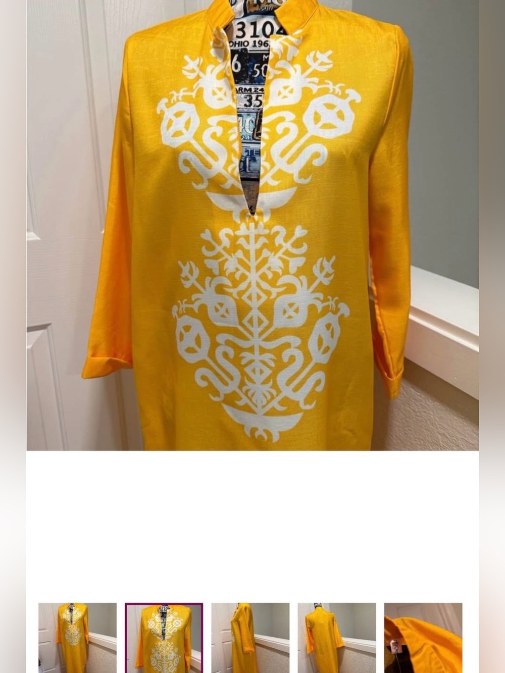 🎃🎃💛 Halloween Ideas ? Yellow Split-Neck Women’s Tunic